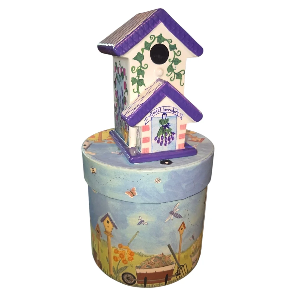 Royal Doulton Vintage 2001 Home Tweet Home‎ Sweet Lavender Ceramic Birdhouse